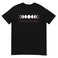 Lunar Moon Phases design on unisex T-shirt, front view