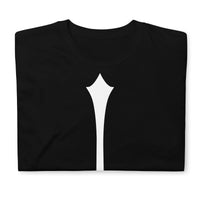White Inverted Cross design on unisex T-shirt, front view