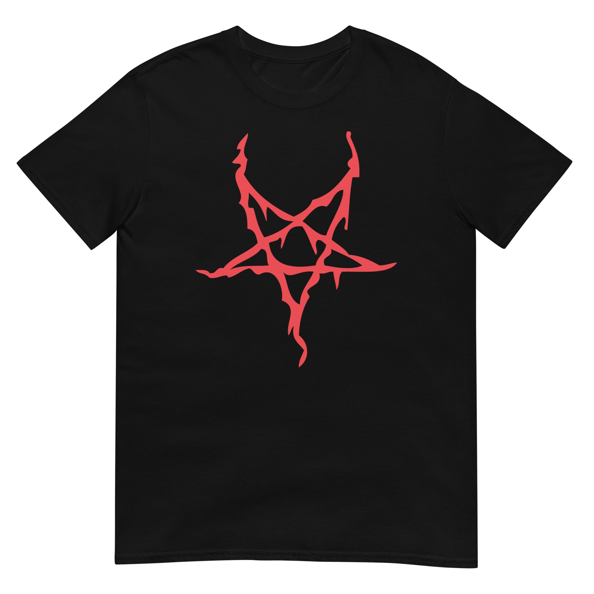 Red Melting Inverted Pentagram Black Metal Style Men's Short-Sleeve T-Shirt
