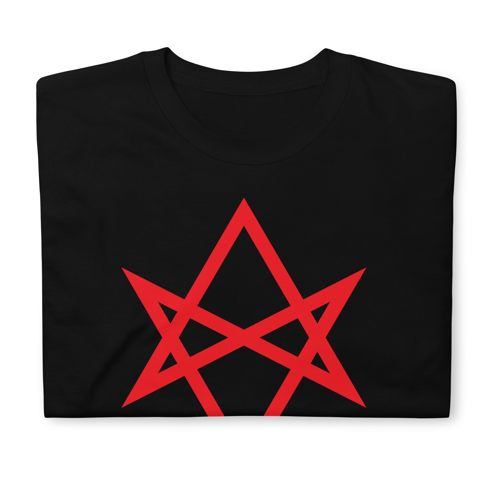 Red Unicursal Hexagram Six Pointed Star Men's Short-Sleeve T-Shirt