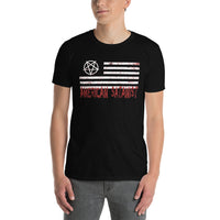 American Satanist Pentagram design on unisex T-shirt, front view