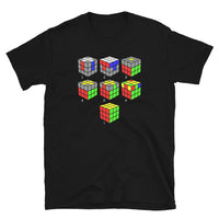 Speed Cube Solution Diagram design on unisex T-shirt, front view