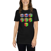 Speed Cube Solution Diagram design on unisex T-shirt, front view