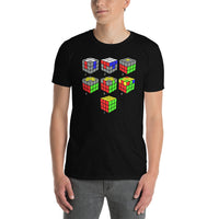 Speed Cube Solution Diagram design on unisex T-shirt, front view