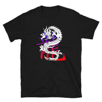 Lucky Chinese Dragon design on unisex T-shirt, front view