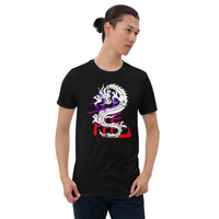 Lucky Chinese Dragon design on unisex T-shirt, front view