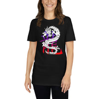 Lucky Chinese Dragon design on unisex T-shirt, front view