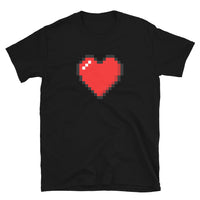Pixel Heart design on unisex T-shirt, front view