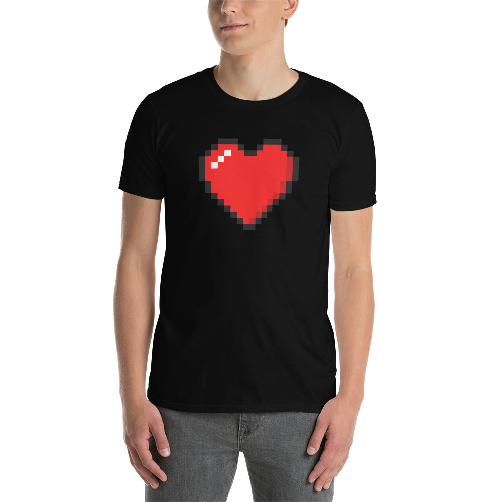 Retro 8 Bit Video Game Pixelated Heart Short-Sleeve T-Shirt