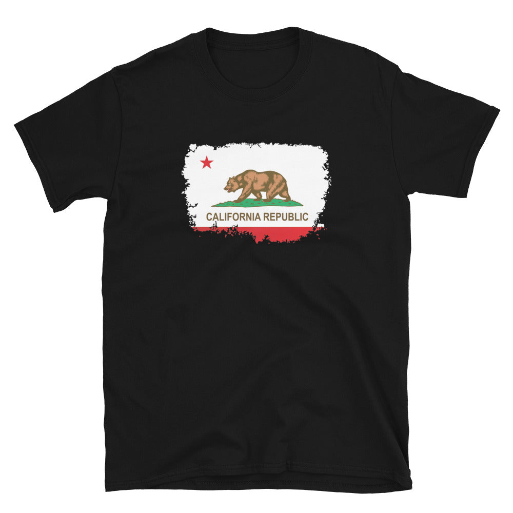 California State Flag design on unisex T-shirt, front view