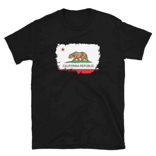 California State Flag design on unisex T-shirt, front view