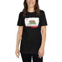 California State Flag design on unisex T-shirt, front view