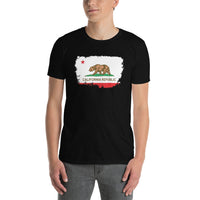 California State Flag design on unisex T-shirt, front view