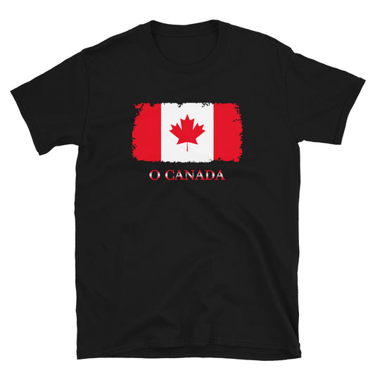 Canada Maple Leaf Flag design on unisex T-shirt, front view