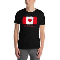 Canada Maple Leaf Flag design on unisex T-shirt, front view
