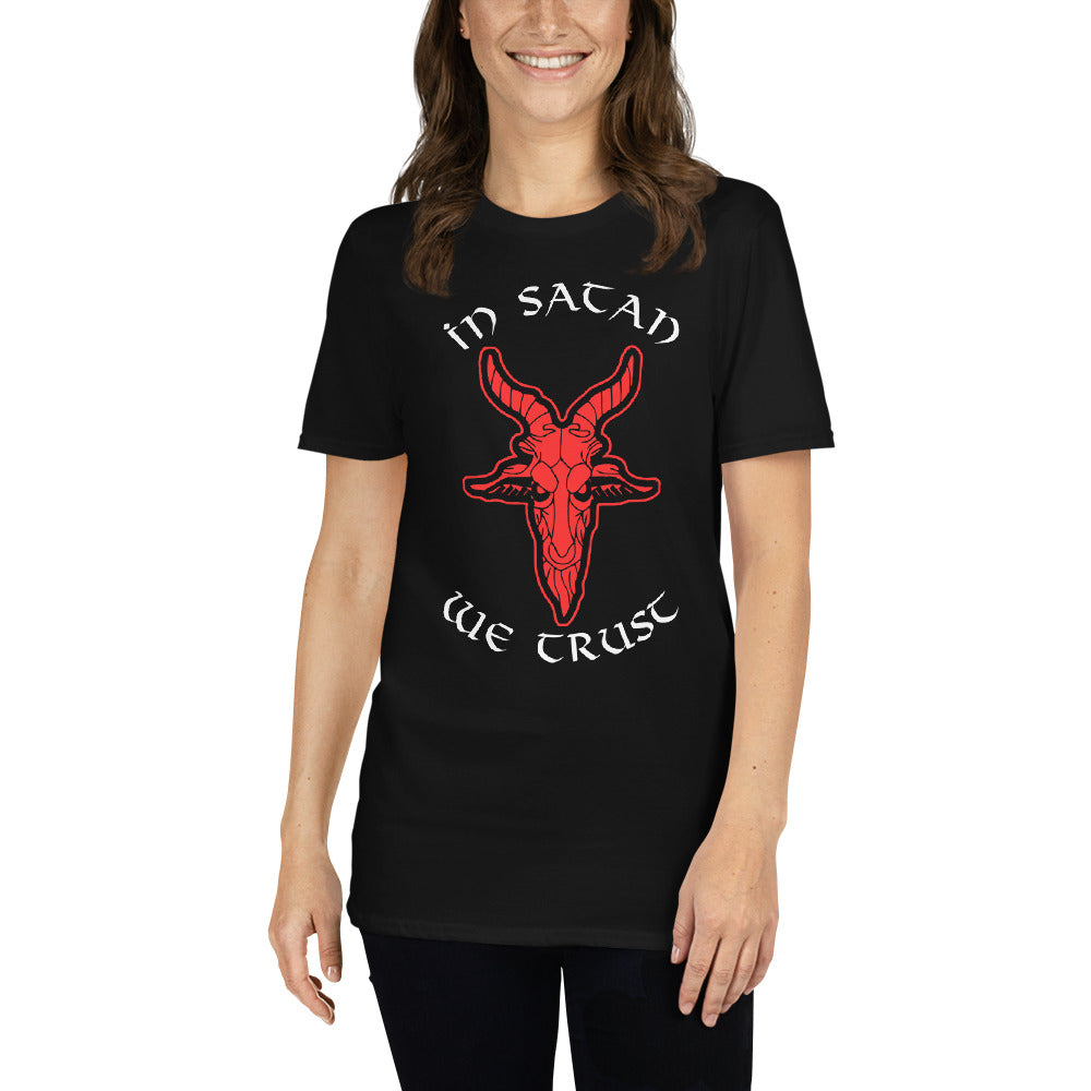 In Satan We Trust 666 Goat Head Occult Short-Sleeve T-Shirt