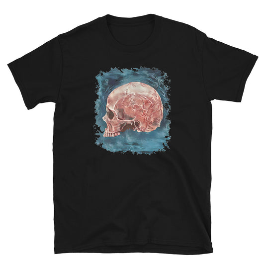 Mystical Blood Skull Side design on unisex T-shirt, front view