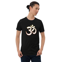 Om Sacred Symbol design on unisex T-shirt, front view