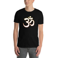 Om Sacred Symbol design on unisex T-shirt, front view