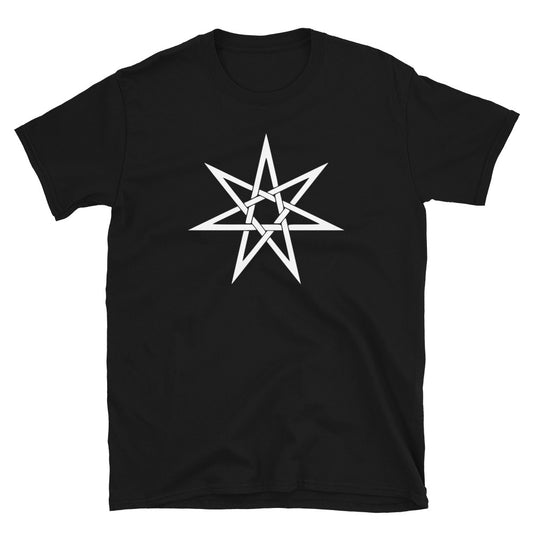 White Elven Star design on unisex T-shirt, front view