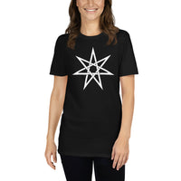 White Elven Star design on unisex T-shirt, front view