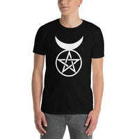 Horned God design on unisex T-shirt, front view