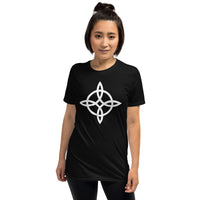 Witches Knot design on unisex T-shirt, front view