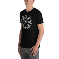 Vegvisir Wayfinder design on unisex T-shirt, left-front view
