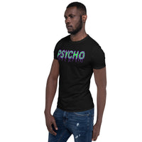Psycho design on unisex T-shirt, left-front view