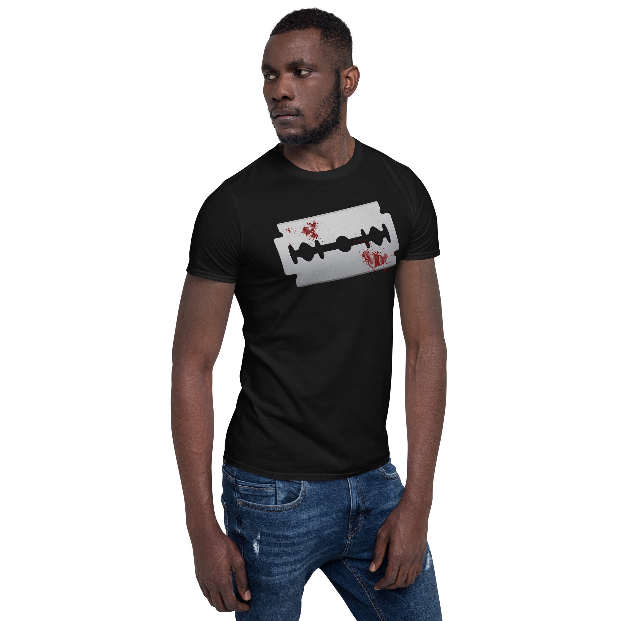 Blood Violin Bloody Razor Blade Horror Men's Short Sleeve T-Shirt - Edge of Life Designs