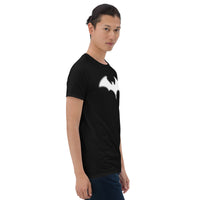 Blurry Bat design on unisex T-shirt, right-front view