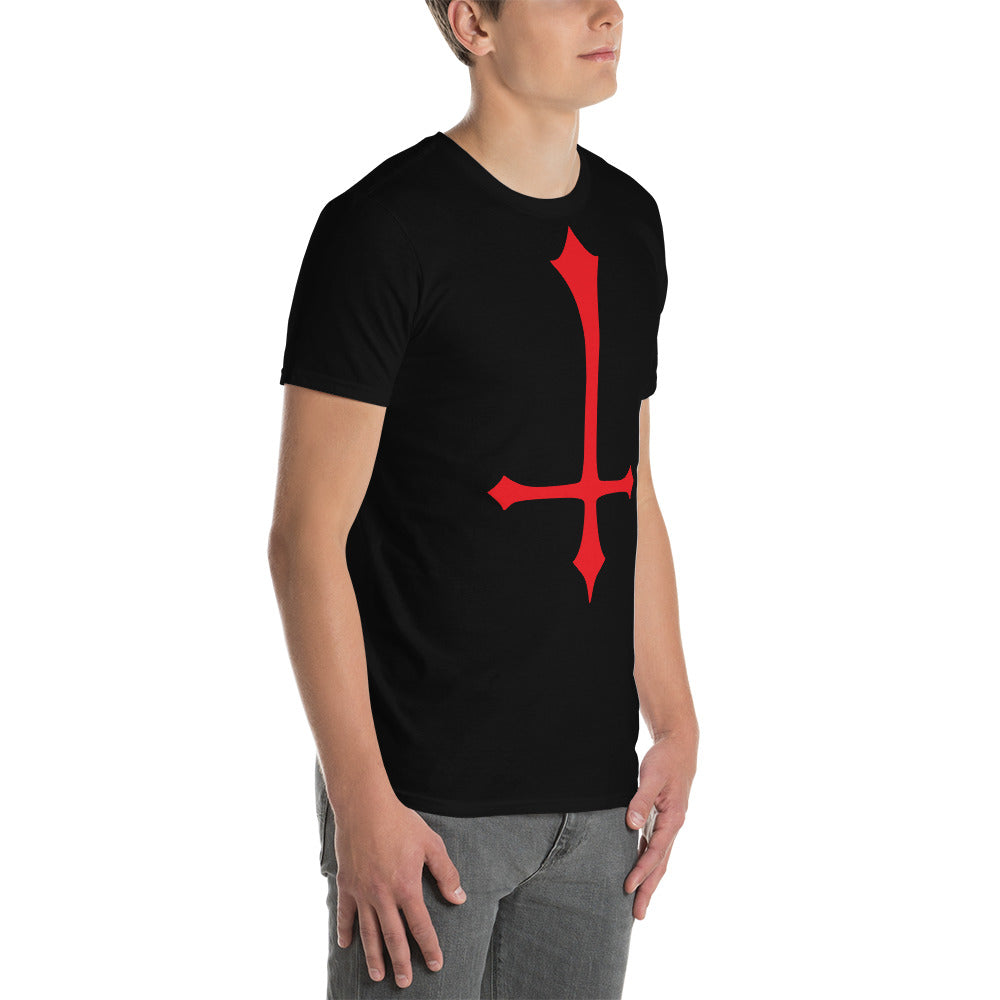 Red Inverted Satanic Unholy Cross Men's Short-Sleeve T-Shirt