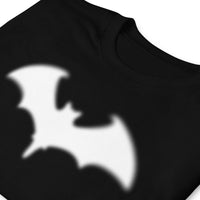 Blurry Bat design on unisex T-shirt, detail view