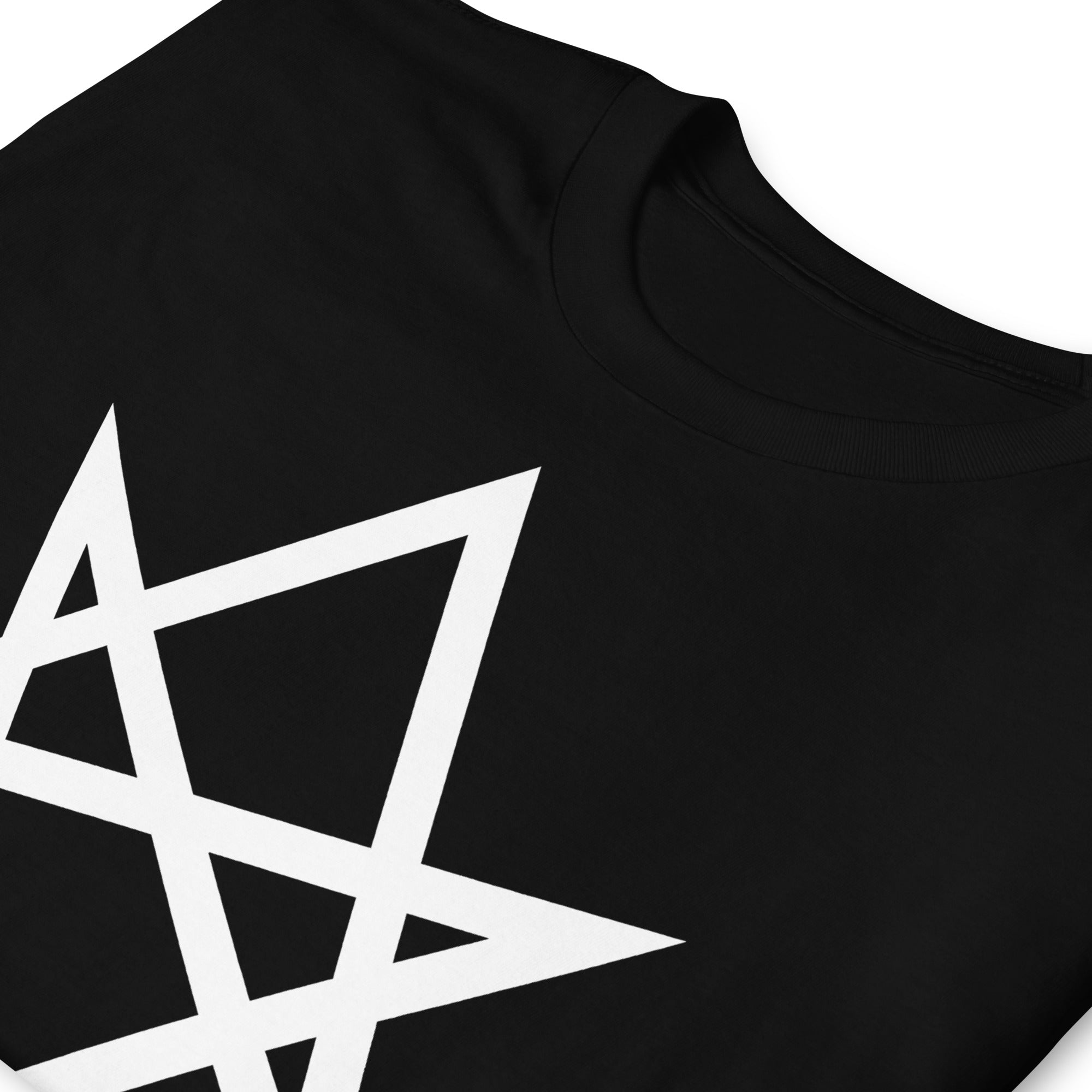 White Unicursal Hexagram Six Pointed Star Men's Short-Sleeve T-Shirt