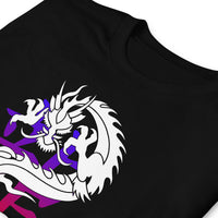 Lucky Chinese Dragon design on unisex T-shirt, detail view