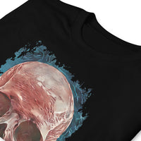 Mystical Blood Skull Front design on unisex T-shirt, detail view