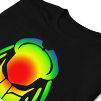 Heat Vision Predalien design on unisex T-shirt, detail view