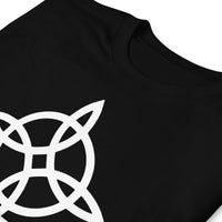 Witches Knot design on unisex T-shirt, detail view