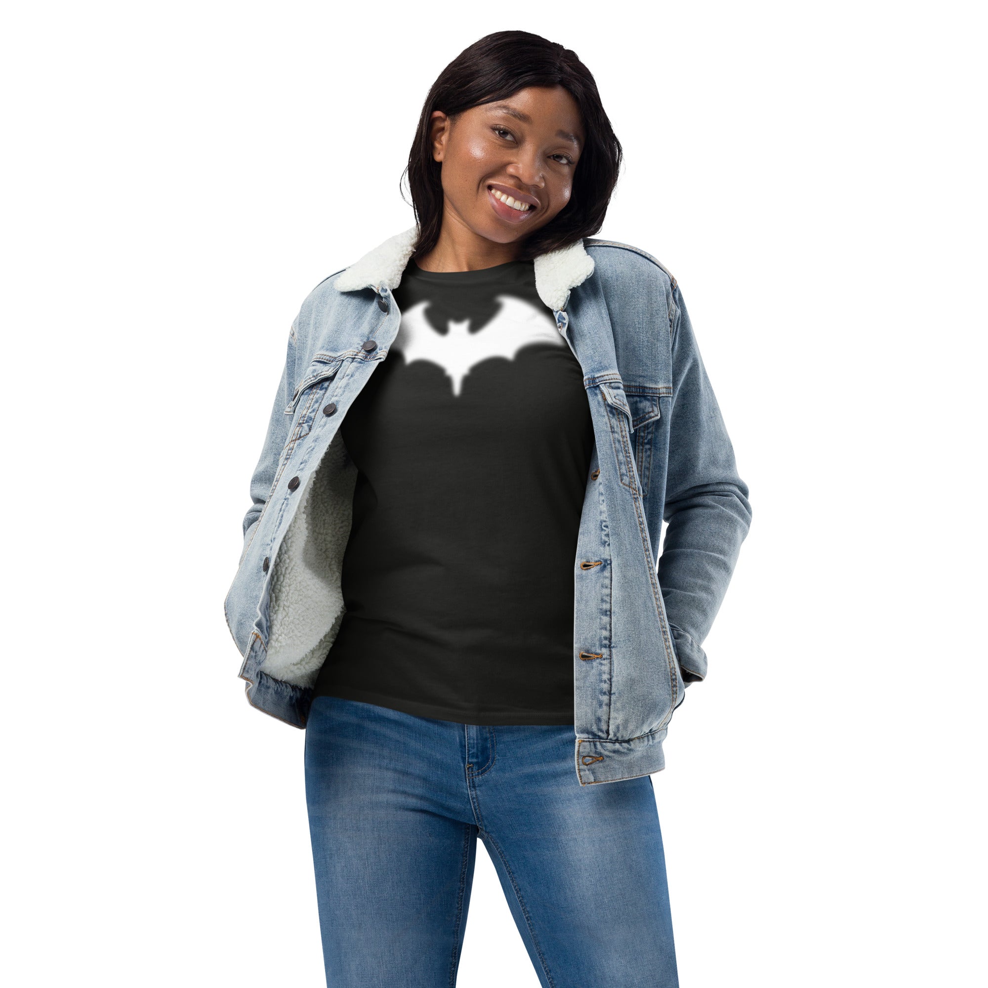 Blurry Bat Halloween Goth Women's Fashion Long Sleeve Shirt - Edge of Life Designs