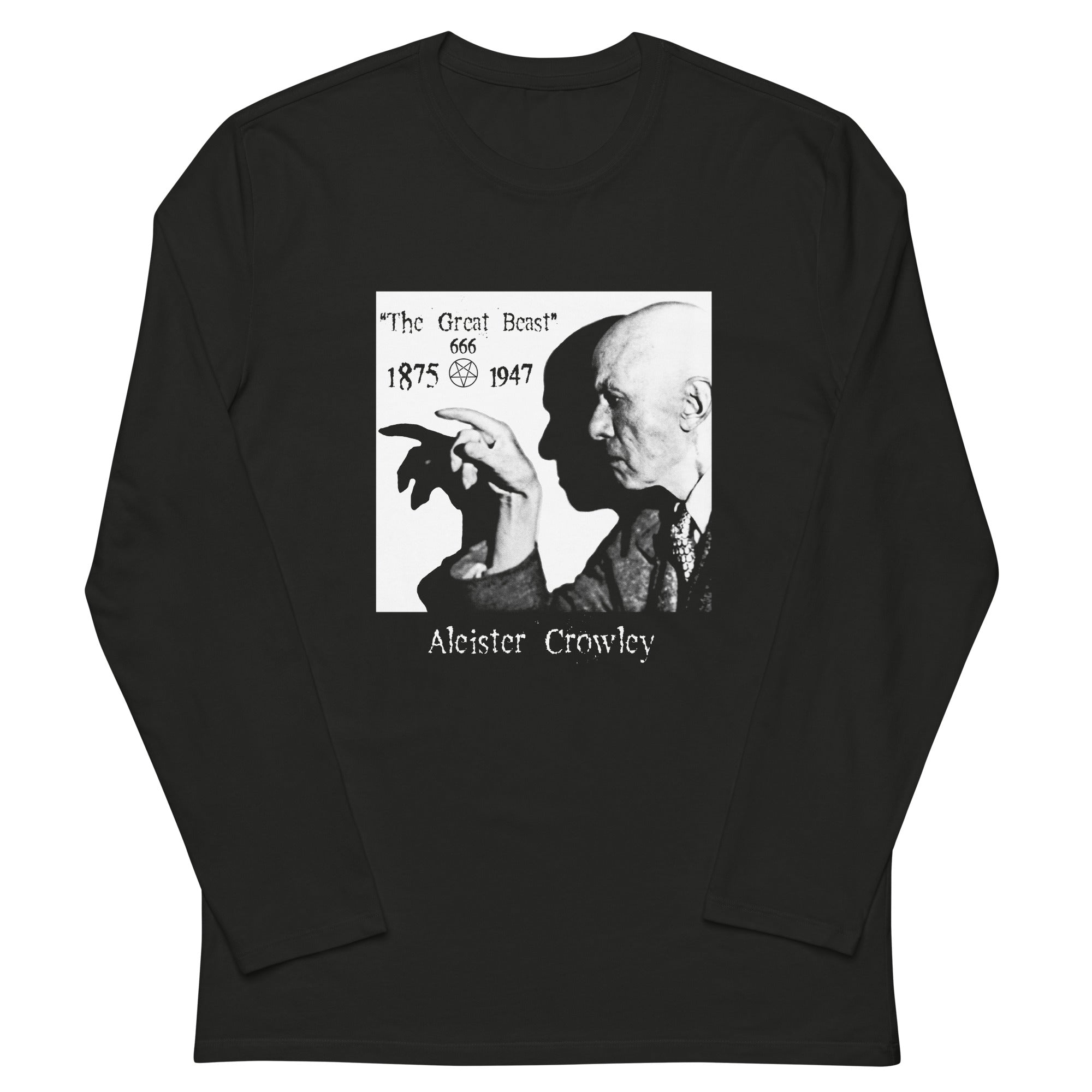 Aleister Crowley Infamous Occult Leader of Thelema Sex Magic Fashion Long Sleeve Shirt - Edge of Life Designs