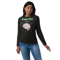 Zombie Cafe Brains Menu design on slim-fit long sleeve shirt, front view