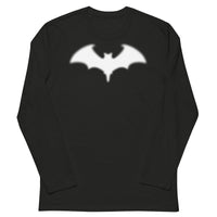 Blurry Bat design on slim-fit long sleeve shirt, front view