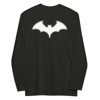 Blurry Bat design on slim-fit long sleeve shirt, front view