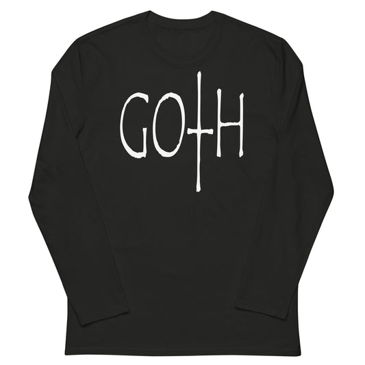 Goth Style design on slim-fit long sleeve shirt, front view