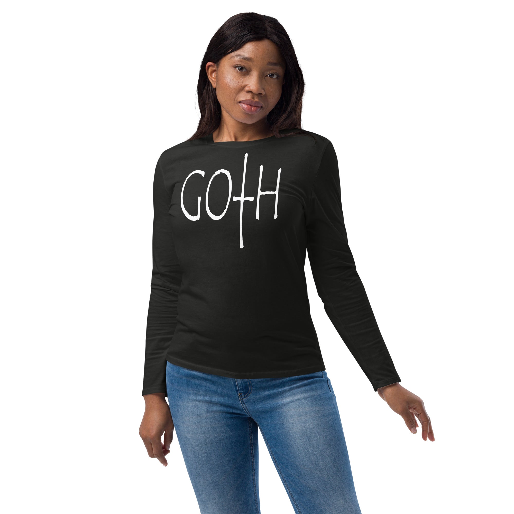 Goth Style Women's Fashion Long Sleeve Shirt - Edge of Life Designs