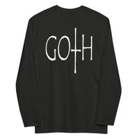 Goth Style design on slim-fit long sleeve shirt, front view