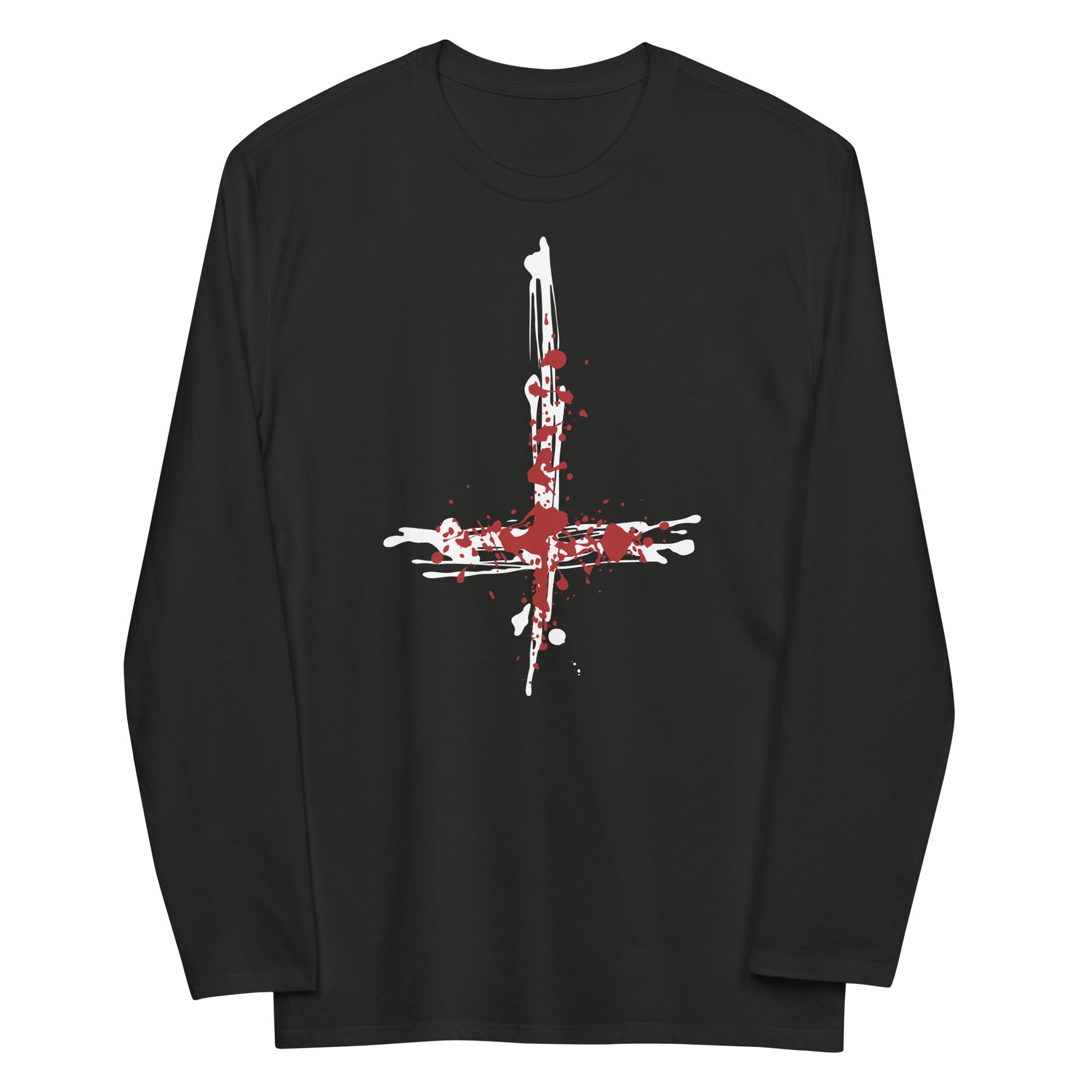 Inverted Cross Blood of Christ Women's fashion long sleeve shirt - Edge of Life Designs