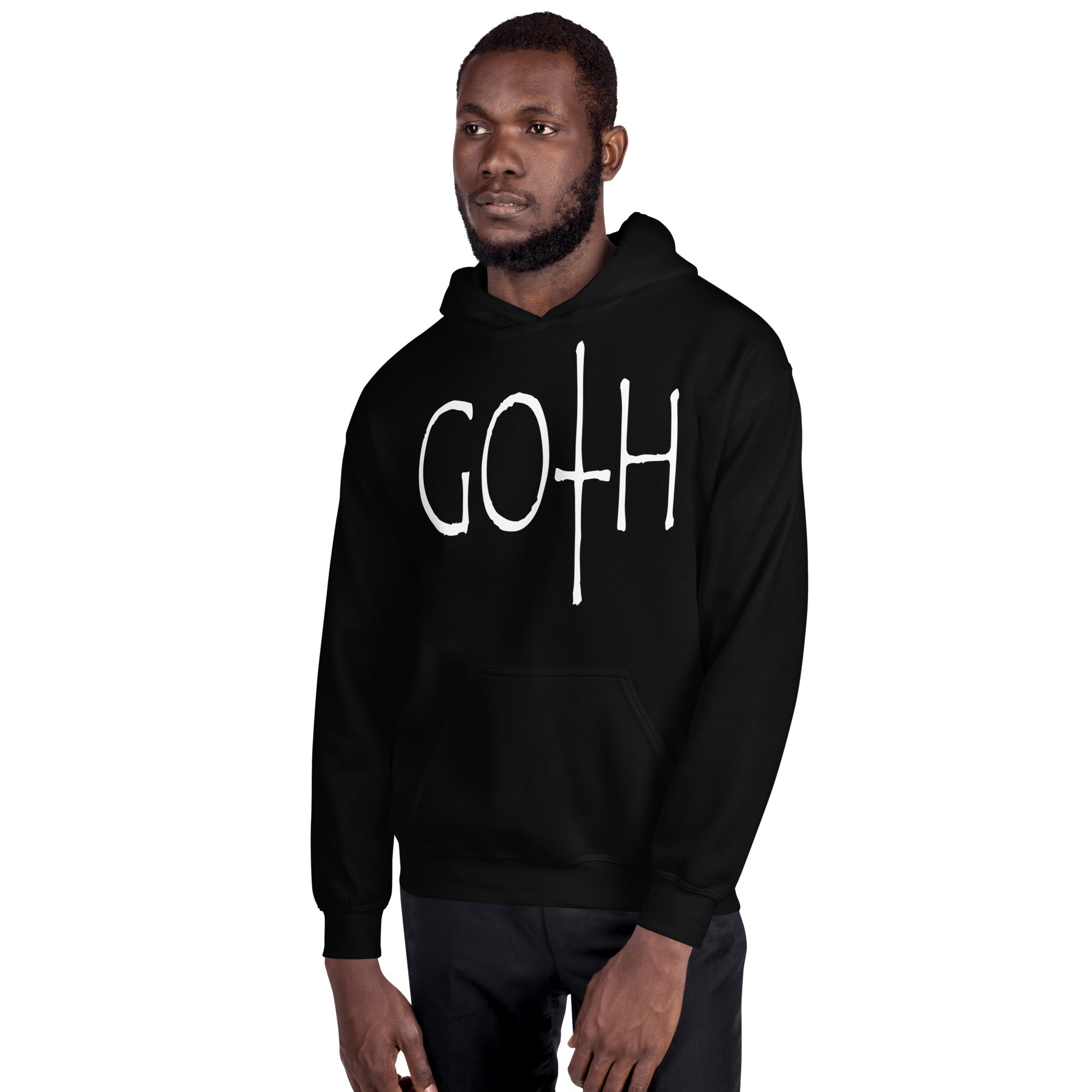 Goth Style Black Men's Hoodie Sweatshirt - Edge of Life Designs