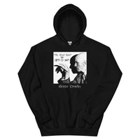 Aleister Crowley design on unisex hoodie, front view