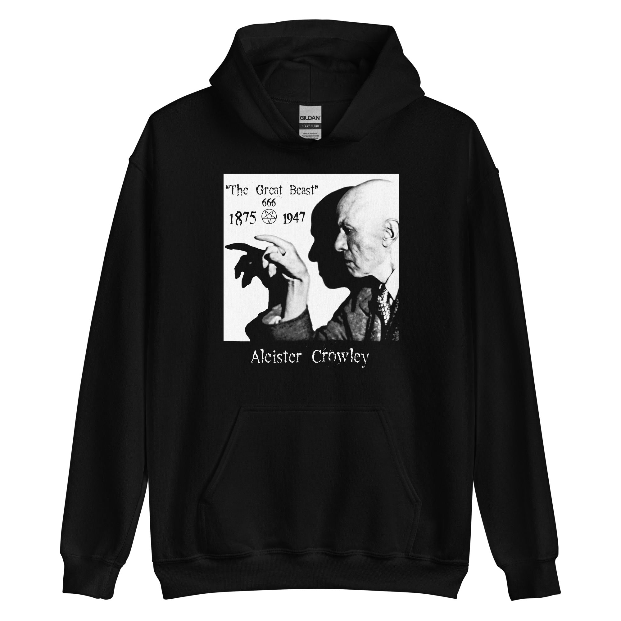 Aleister Crowley Infamous Occult Leader of Thelema Sex Magic Black Hoodie - Edge of Life Designs